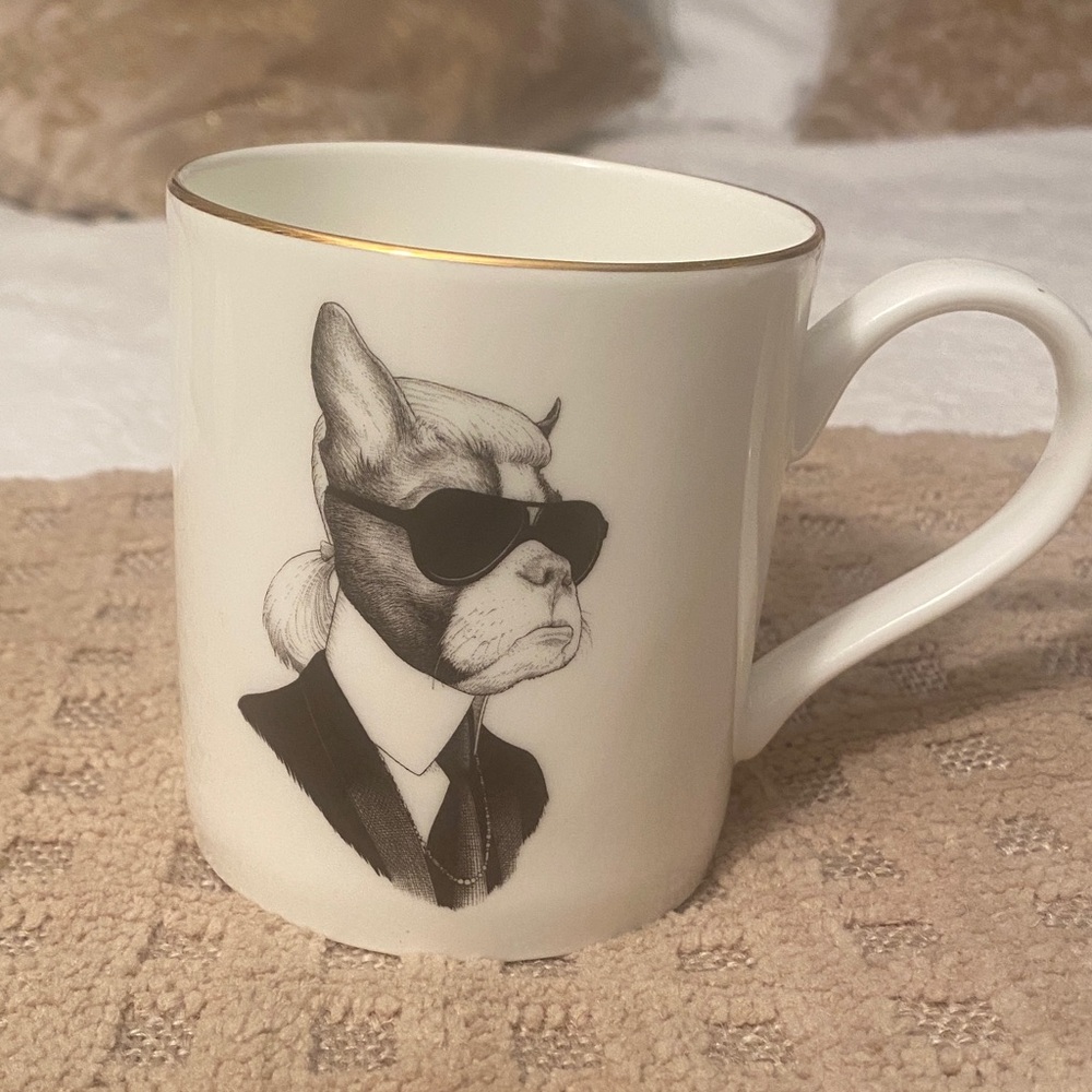 Rory Dobner Fine Bone China Stylish Dog coffee Mug with Gold Rim